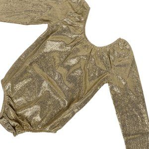 LIVEE LONG SLEEVE LEOTARD - TIME-TO-SHINE GOLD